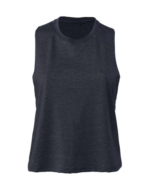 BELLA + CANVAS Women's Racerback Crop Tank - Heather Navy