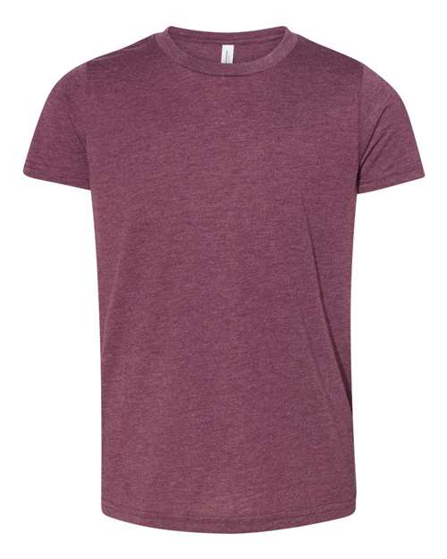 BELLA + CANVAS Youth Triblend Tee - Maroon Triblend