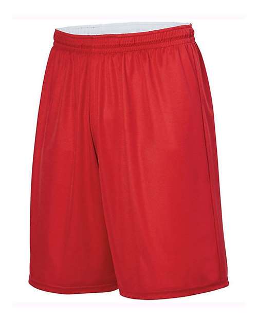Augusta Sportswear Youth Reversible Wicking Shorts - Red/ White