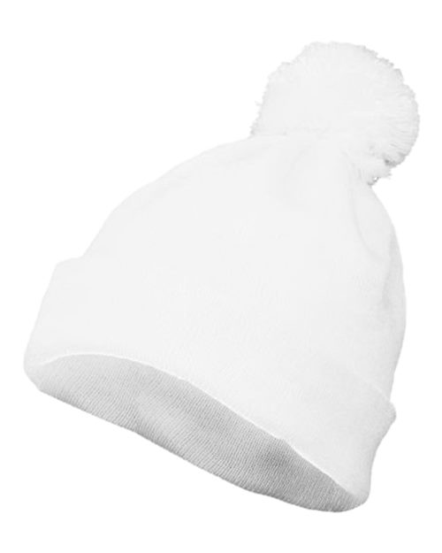 Augusta Sportswear Pom Beanie - White