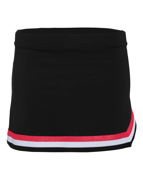 Augusta Sportswear Girls' Pike Cheer Skirt - Black/ Red/ White