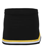 Augusta Sportswear Girls' Pike Cheer Skirt - Black/ White/ Metallic Gold