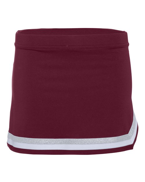Augusta Sportswear Girls' Pike Cheer Skirt - Maroon/ White/ Metallic Silver