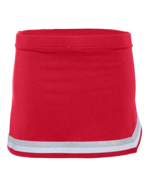 Augusta Sportswear Girls' Pike Cheer Skirt - Red/ White/ Metallic Silver