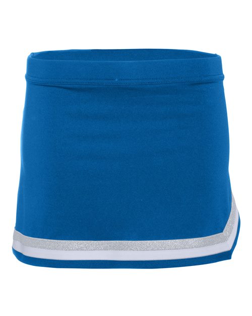 Augusta Sportswear Girls' Pike Cheer Skirt - Royal/ White/ Metallic Silver