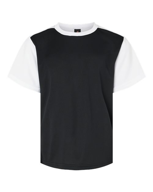 Alleson Athletic Youth Crewneck Pullover Baseball Jersey - Black/ White