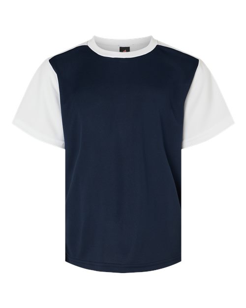 Alleson Athletic Youth Crewneck Pullover Baseball Jersey - Navy/ White