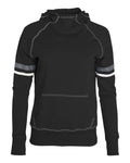 Augusta Sportswear Girls' Spry Hooded Sweatshirt - Black/ White/ Carbon