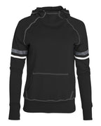Augusta Sportswear Girls' Spry Hooded Sweatshirt - Black/ White/ Carbon