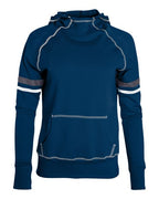 Augusta Sportswear Girls' Spry Hooded Sweatshirt - Navy/ White/ Carbon