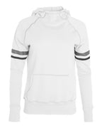 Augusta Sportswear Girls' Spry Hooded Sweatshirt - White/ Black/ Graphite