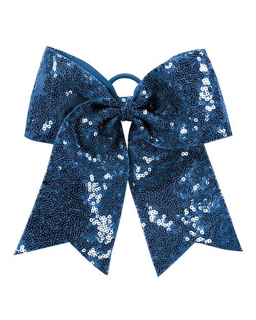 Augusta Sportswear Sequin Cheer Hair Bow - Navy