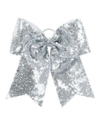 Augusta Sportswear Sequin Cheer Hair Bow - Silver Grey