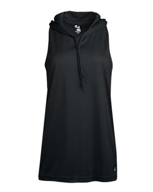 Badger Women's B-Core Racerback Hooded Tank Top - Black