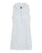 Badger Women's B-Core Racerback Hooded Tank Top - White