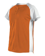 Alleson Athletic Women's Two Button Fastpitch Jersey - Orange/ White