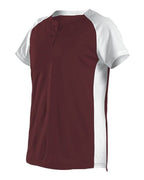 Alleson Athletic Girls' Two Button Fastpitch Jersey - Maroon/ White