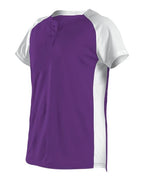 Alleson Athletic Girls' Two Button Fastpitch Jersey - Purple/ White