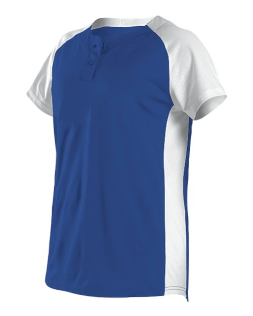 Alleson Athletic Girls' Two Button Fastpitch Jersey - Royal/ White