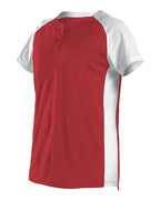 Alleson Athletic Girls' Two Button Fastpitch Jersey - Red/ White