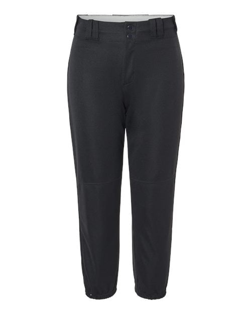Alleson Athletic Women's Fastpitch Softball Pants with Belt Loops - Black