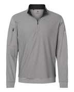 Adidas Men's Textured Quarter-Zip Pullover - Grey Three