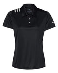 Adidas Women's 3-Stripes Shoulder Polo - Black/ White