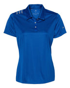 Adidas Women's 3-Stripes Shoulder Polo - Collegiate Royal/ Grey Three