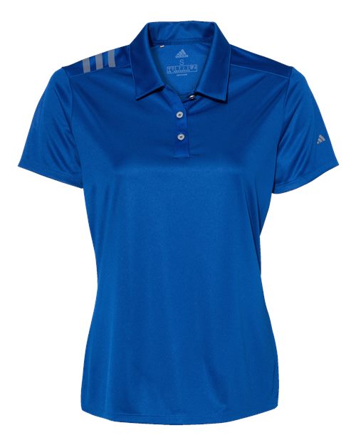 Adidas Women's 3-Stripes Shoulder Polo - Collegiate Royal/ Grey Three