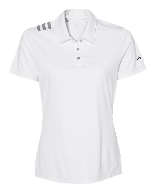 Adidas Women's 3-Stripes Shoulder Polo - White/ Black