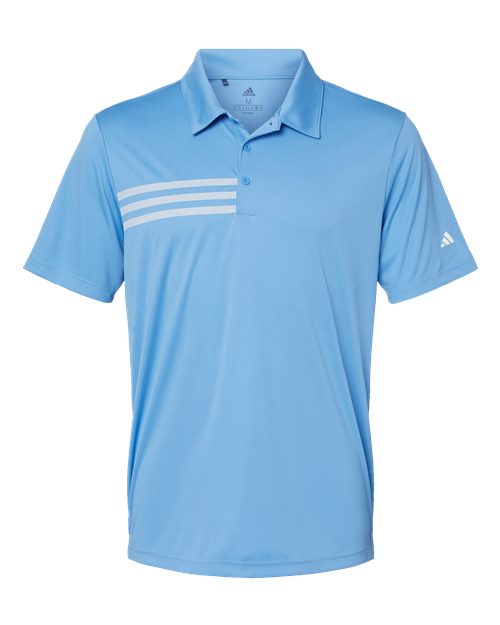 Adidas Men's 3-Stripes Chest Polo - Lucky Blue/ White