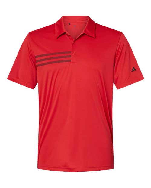 Adidas Men's 3-Stripes Chest Polo - Collegiate Red/ Black