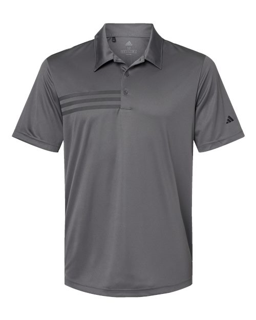 Adidas Men's 3-Stripes Chest Polo - Grey Five/ Black
