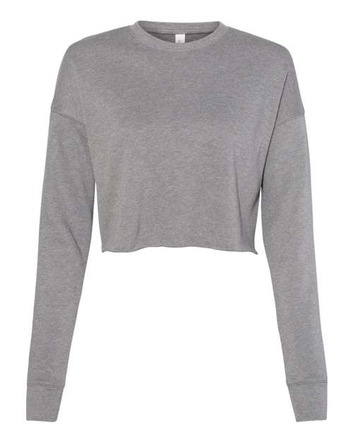 BELLA + CANVAS Women's Crop Crewneck Sweatshirt - Deep Heather