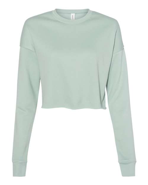 BELLA + CANVAS Women's Crop Crewneck Sweatshirt - Dusty Blue