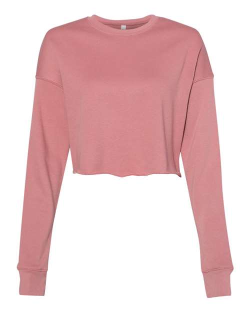 BELLA + CANVAS Women's Crop Crewneck Sweatshirt - Mauve