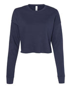 BELLA + CANVAS Women's Crop Crewneck Sweatshirt - Navy