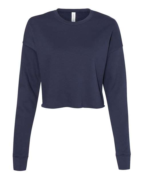 BELLA + CANVAS Women's Crop Crewneck Sweatshirt - Navy