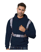 Bayside Unisex USA-Made High Visibility Hooded Sweatshirt - Navy