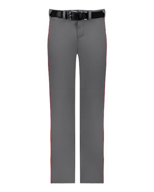 Alleson Athletic Youth Baseball Pants With Braid - Charcoal/ Red