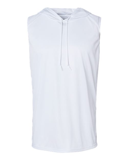 Badger Men's B-Core Hooded Sleeveless T-Shirt - White