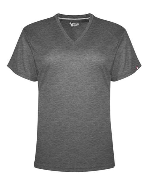 Badger Women's FitFlex Performance V-Neck T-Shirt - Charcoal