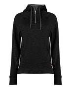 Badger Women's FitFlex French Terry Quarter-Zip Hooded Pullover - Black