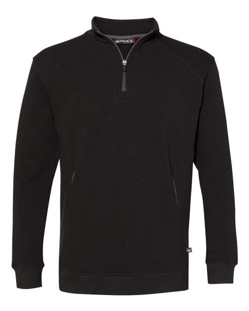 Badger Men's FitFlex French Terry Quarter-Zip Pullover - Black