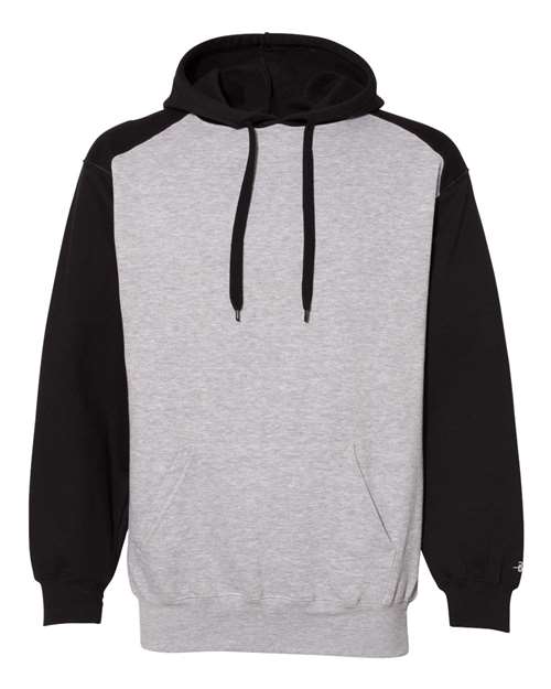 Badger Unisex Sport Athletic Fleece Hooded Sweatshirt - Oxford/ Black