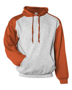 Badger Unisex Sport Athletic Fleece Hooded Sweatshirt - Oxford/ Burnt Orange