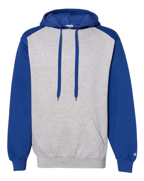 Badger Unisex Sport Athletic Fleece Hooded Sweatshirt - Oxford/ Royal