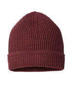 Atlantis Headwear Sustainable Finish Edge Cuffed Beanie - Burgundy Melange