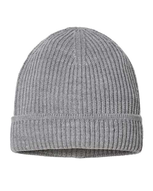 Atlantis Headwear Sustainable Finish Edge Cuffed Beanie - Light Grey