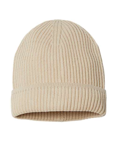 Atlantis Headwear Sustainable Finish Edge Cuffed Beanie - Light Beige